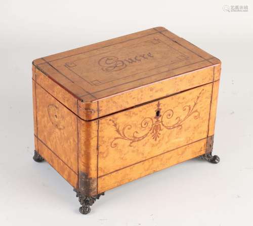 19th Century Tua Root Wood Tea Box