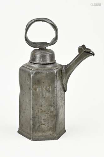 Pewter pitcher, H 28 cm.