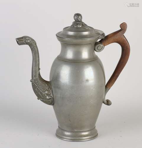 Large tin teapot