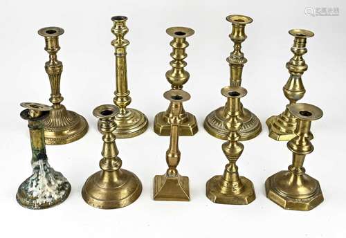 Lot of antique candlesticks