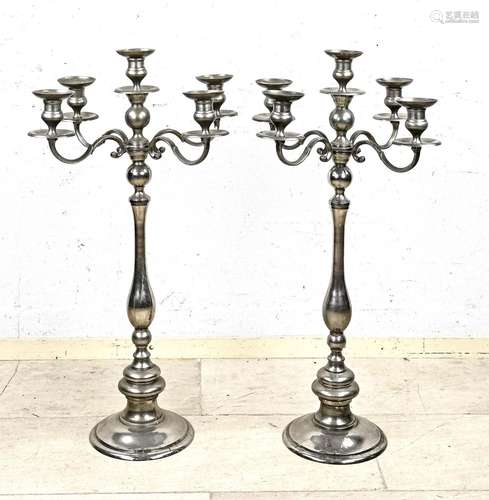 Two modern 5-armed candlesticks