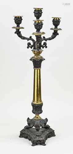 Bronze candlestick, H 58 cm.