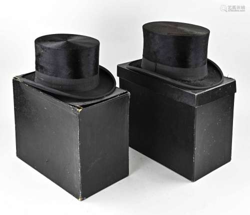 Two men's hats in a box