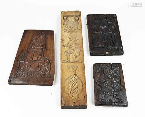Four antique gingerbread boards