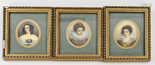 Three miniature portraits