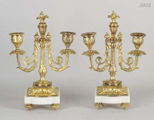 Two French candlesticks, 1880
