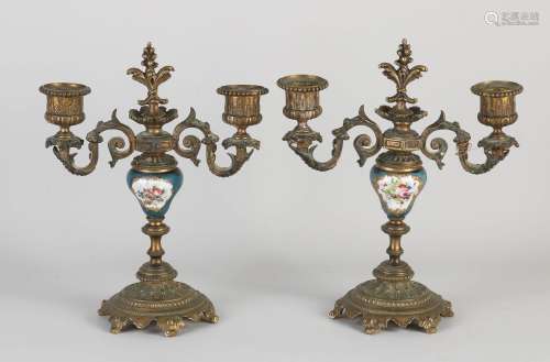 Two antique French candlesticks