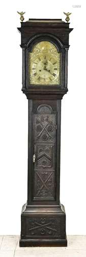 18th century English grandfather clock, H 225 cm.