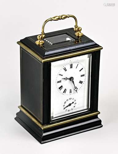 Antique French lacquer travel alarm clock