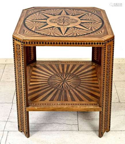 Antique inlaid side table, 1910