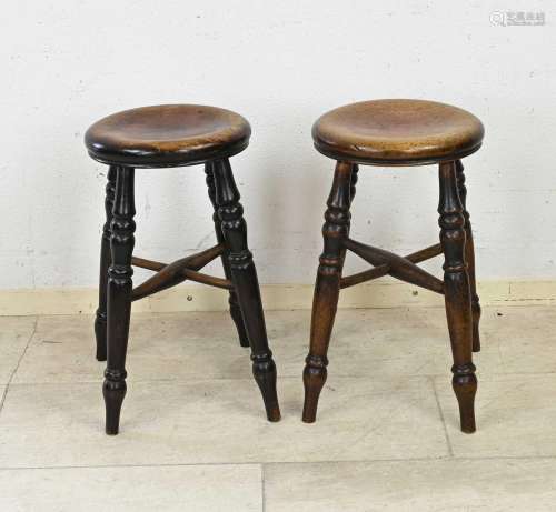 Two 18th - 19th century milking stools