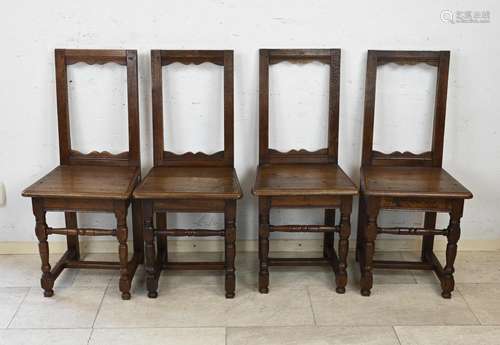 Four 18th century kitchen chairs