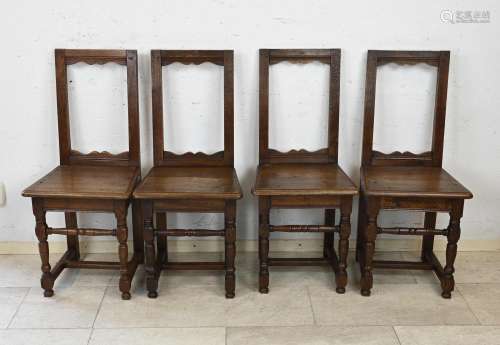 Four 18th century kitchen chairs