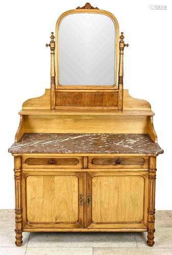 Antique French chest of drawers with mirror upstand, 1900