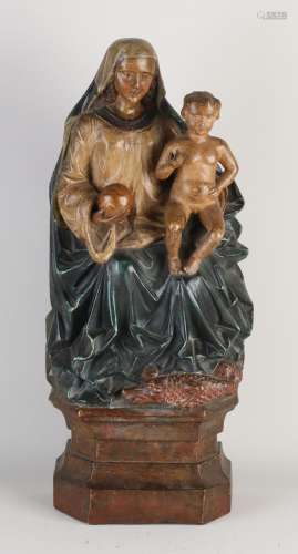 18th century Madonna statue, H 53 cm.