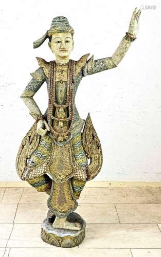 Large Balinese wood-carved statue, H 154 cm.