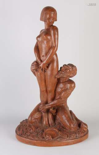 Antique terracotta statue, 1900