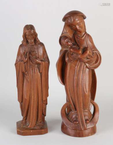 Two religious wooden figures