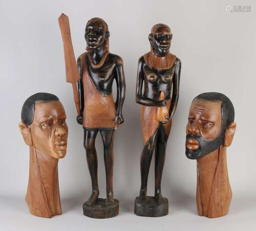 4x African figure