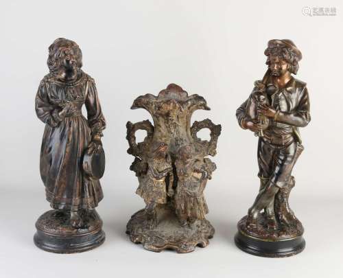 Three antique terracotta figures