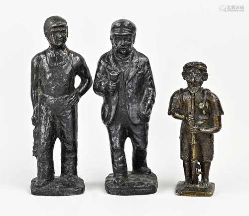 Three ancient bronze figures