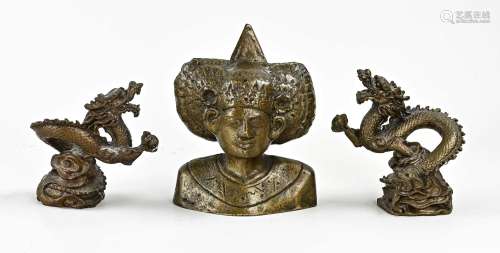 Three oriental figures