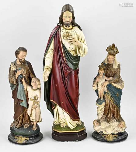 Three antique holy statues