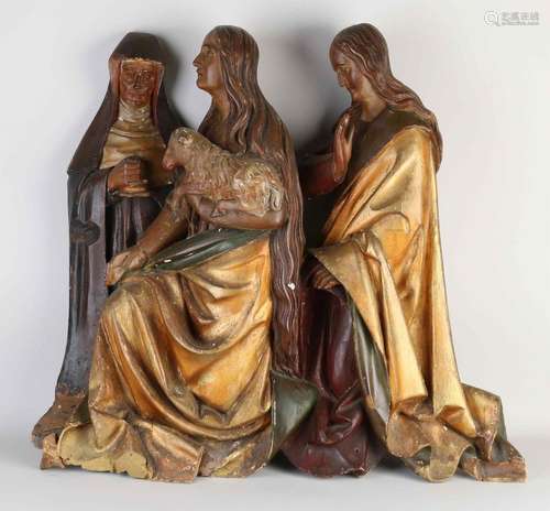 19th Century Religious Wood Carved Wall Sculpture