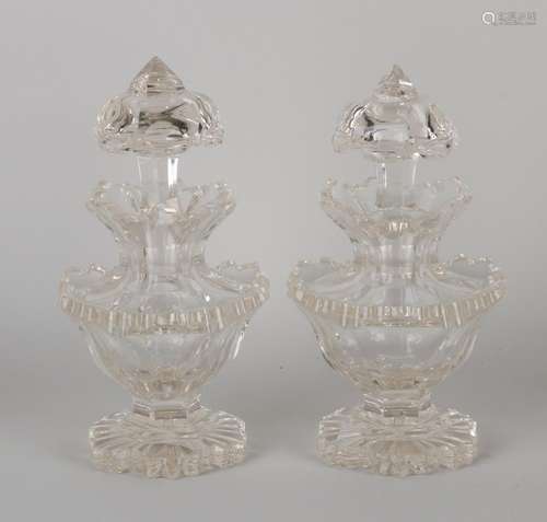 Two crystal flasks, 1850