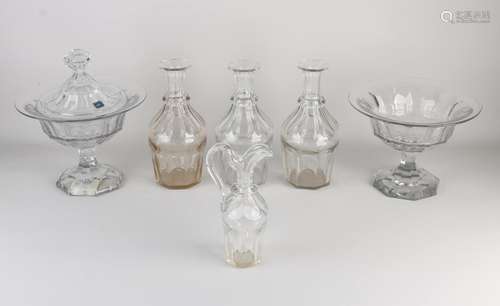 Six parts antique crystal