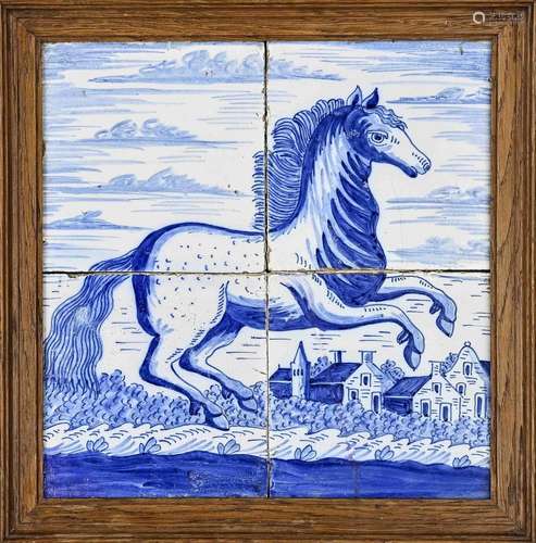 18th -19th century 4-pass tile tableau