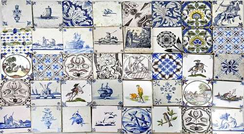 Lot of tiles, 40 pcs. (various)