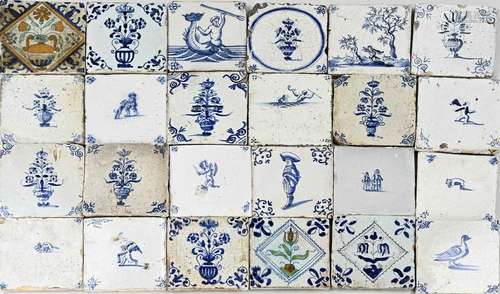 Lot of antique tiles (24 x)