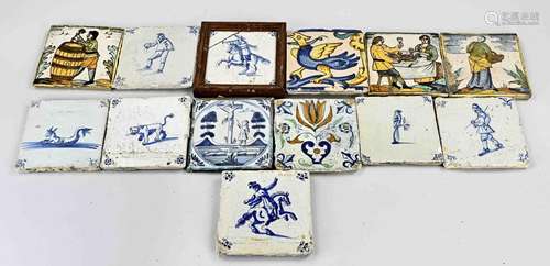 Lot of antique tiles (13x)