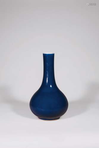 清雍正 霁蓝釉胆式瓶