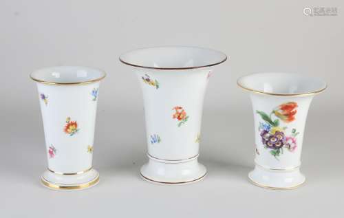 Three Meissen vases