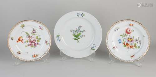 Three Meissen plates