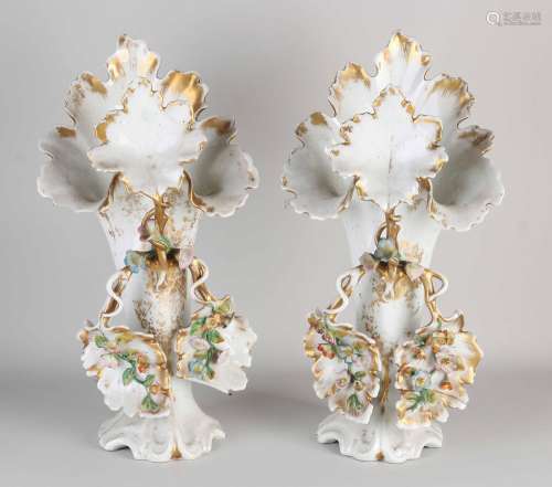 Two French vases, H 42 cm.