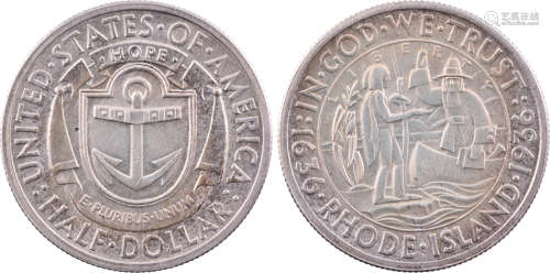 美國1936年 普羅維登斯 羅德島三百周年紀念 50￠銀幣