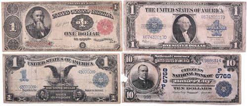 美國 $1 1891年#B53192275, 1899年#307008, 1923年#X67432017D 及...