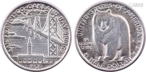 美國1936年 三藩市 奧克蘭海灣大橋 50￠紀念銀幣