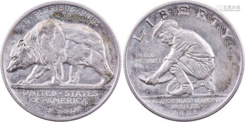 美國1925年 加州鑽石禧年紀念 50￠銀幣