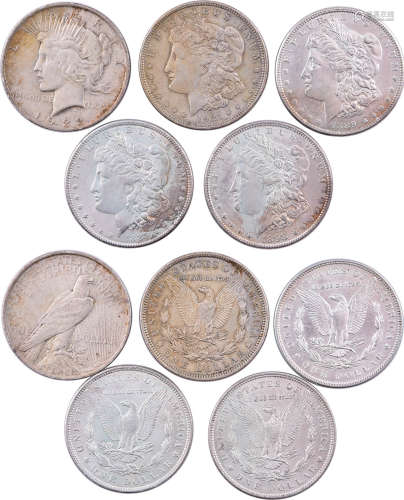 美國1889年x2, 1898年x1, 1921年x1 $1 摩根 銀幣 及1922年 $1 和...