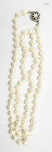 Perlenhalskette mit 925er Silberverschluß
