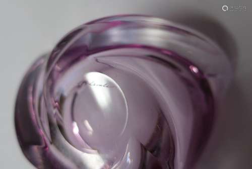 Ascher,violettes Kristallglas,signiert Vals Lambert,minimal ...