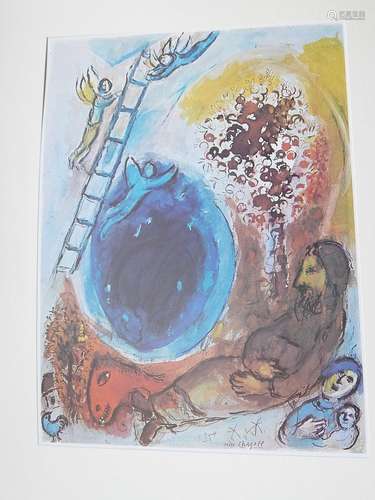 Marc Chagall (1887-1985)"L'echelle de Jacob", Farb...