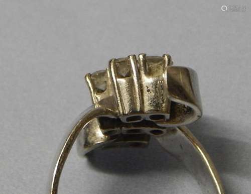 Damenring mit 7 Brillianten,ca.0,6ct,wohl Platin,brutto ca.6...