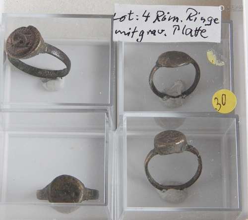 Konvolut 4 römische Ringe,aus alter Sammlung,zusammen