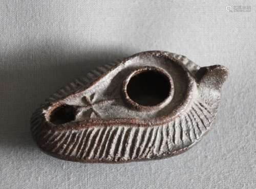 Kleine anzike Öllampe,gerbannter Ton,ca.8,5x5,5cm,Syrien