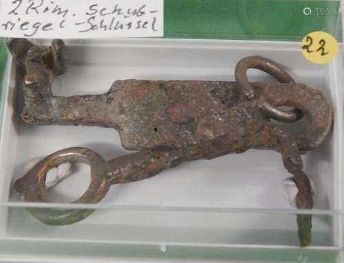 Konvolut 2 römische Schubriegelschlüssel,zusammen
